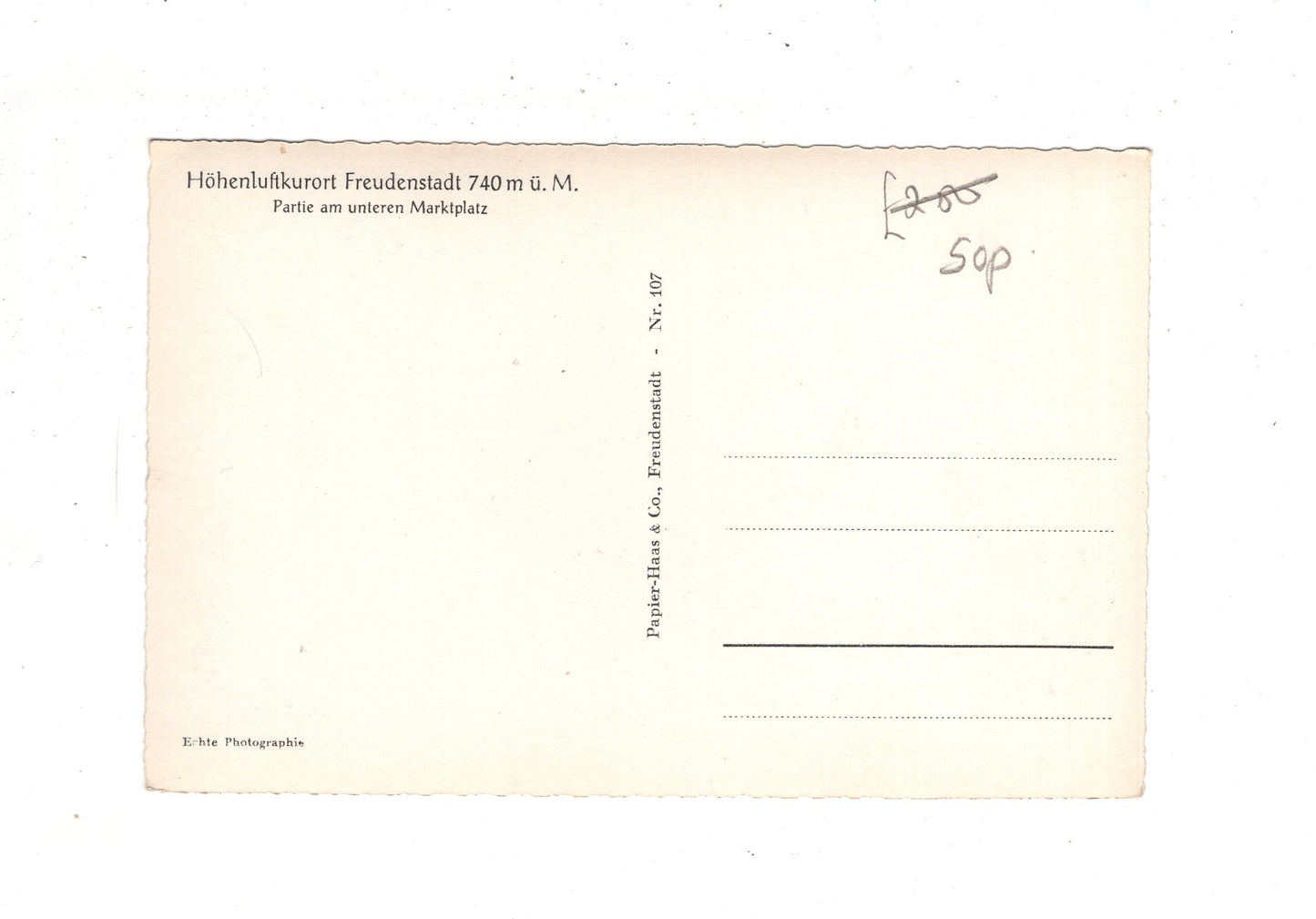 Ansichtskarte Freudenstadt im Schwarzwald / Partie am unteren Marktplatz / J1-68
