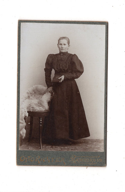 Fotografie Feine Dame - Radeberg um 1900 / CDV L1-27