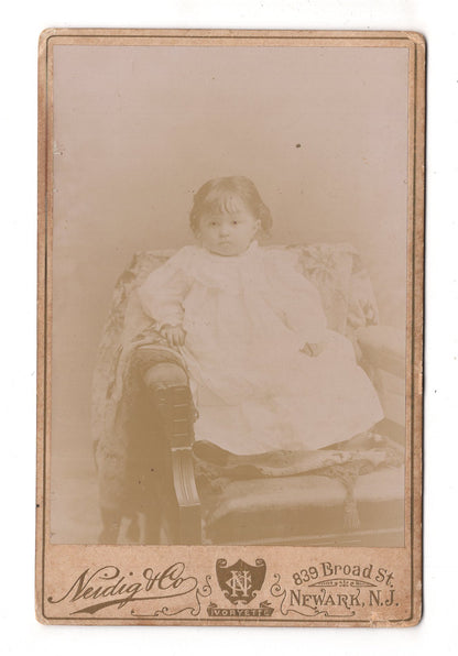 Fotografie Niedliches kleines Mädchen - Newark / USA 1890er / CAB U-26