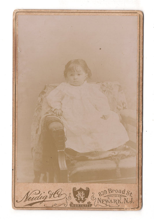 Fotografie Niedliches kleines Mädchen - Newark / USA 1890er / CAB U-26