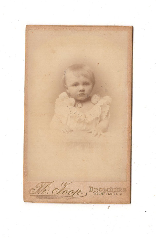 Fotografie Niedliches kleines Mädchen - Bromberg Bydgoszcz 1880er / CDV M1-29