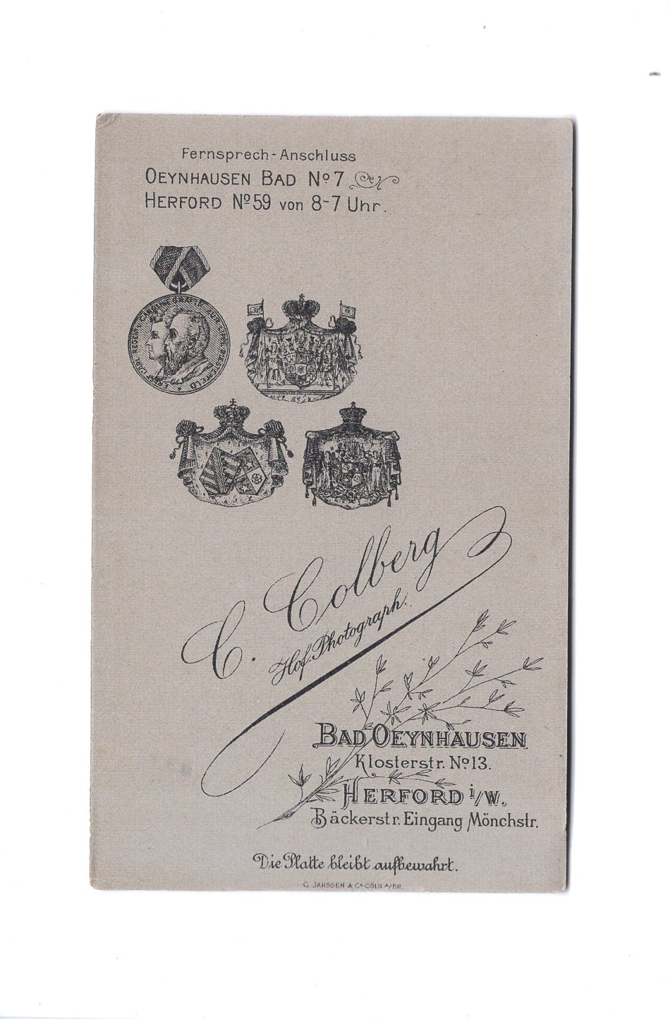 Fotografie Schönes Kinderbild / Baby - Bad Oeynhausen / Herford 1899