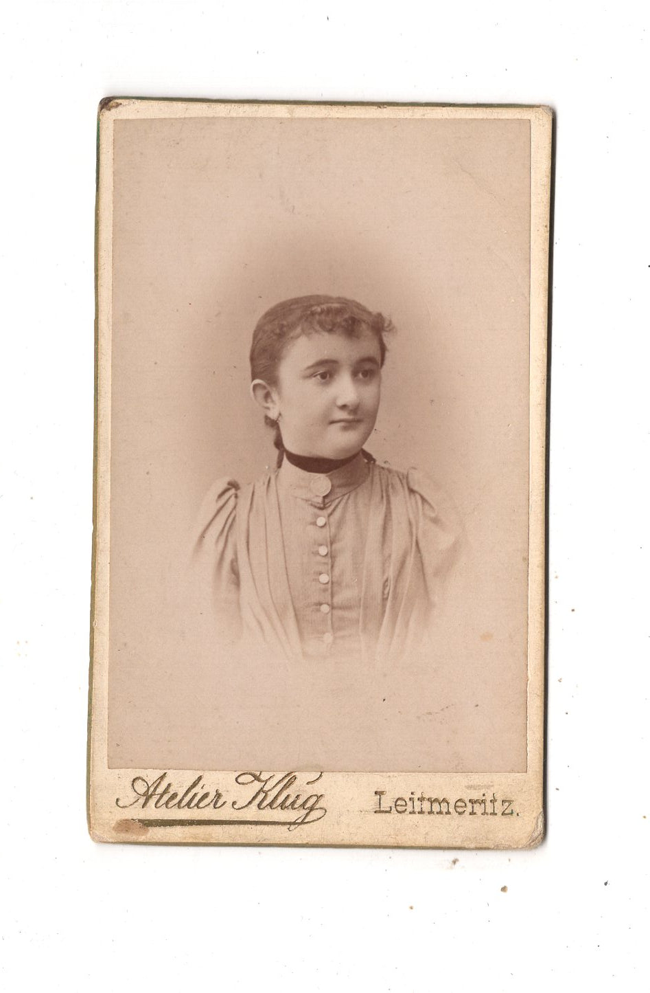 Fotografie Damenportrait - Leitmeritz / Wittingau 1890 / CDV N1-16