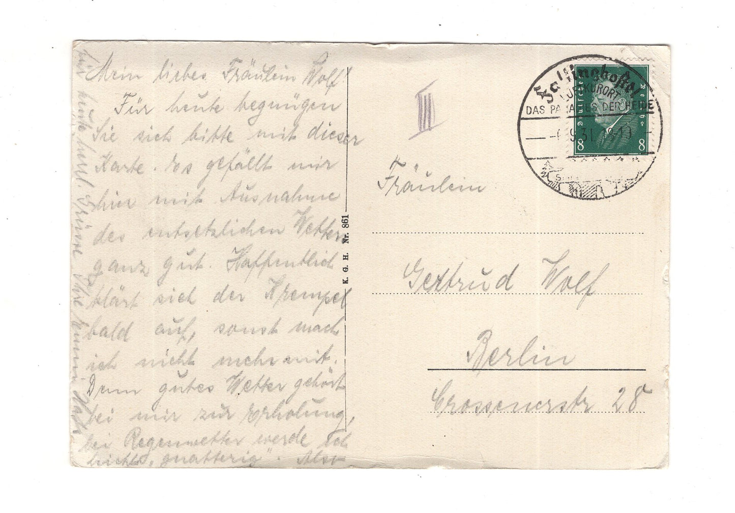 Ansichtskarte Lüneburger Heide / Birkenweg - 1931