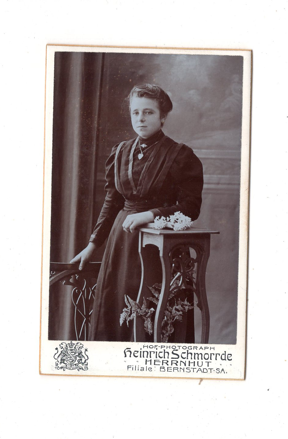 Fotografie Feine Dame - Herrnhut / Bernstadt 1900er / CDV L1-28