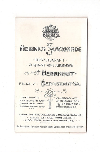 Fotografie Feine Dame - Herrnhut / Bernstadt 1900er / CDV L1-28