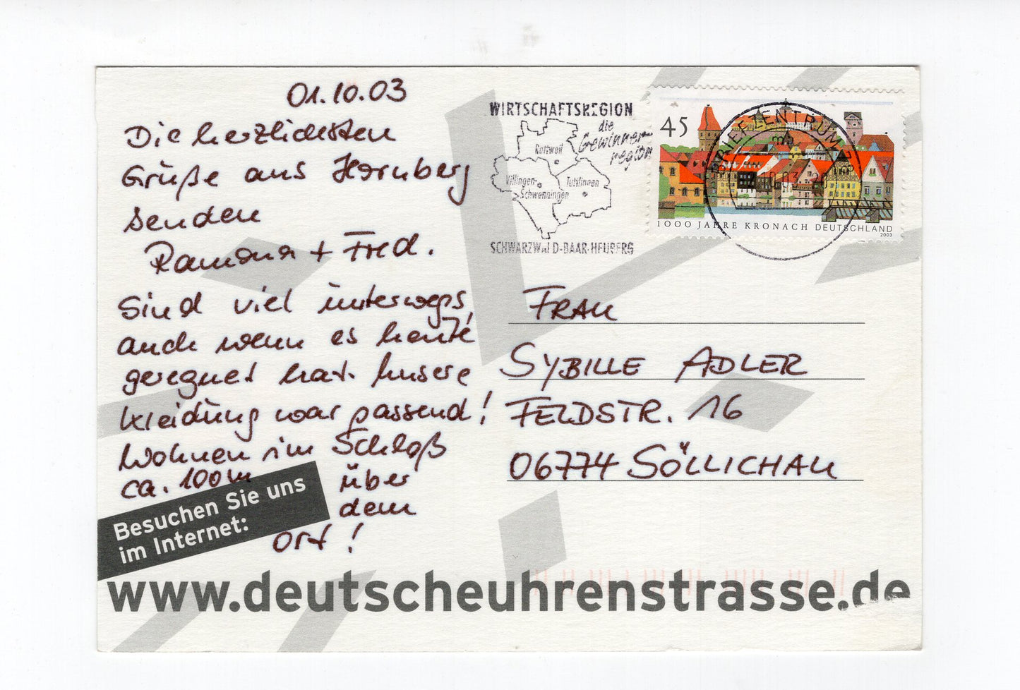 Ansichtskarte Deutsche Uhrenstraße / Schwarzwald