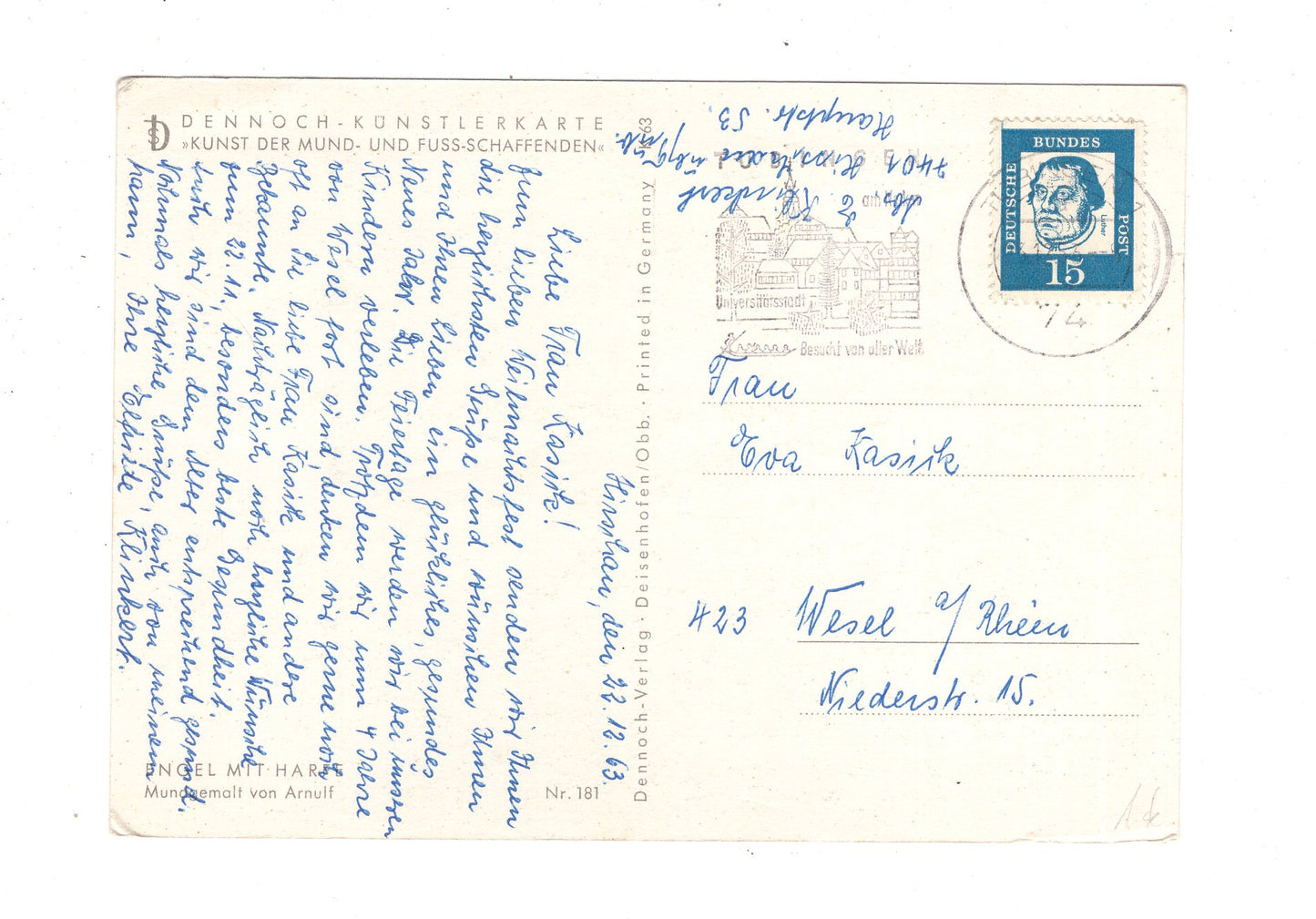 Ansichtskarte Feiertage / Frohe Weihnachten / K1-63