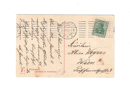 Ansichtskarte Worpswede / Moorkanal im Teufelsmoor - 1911