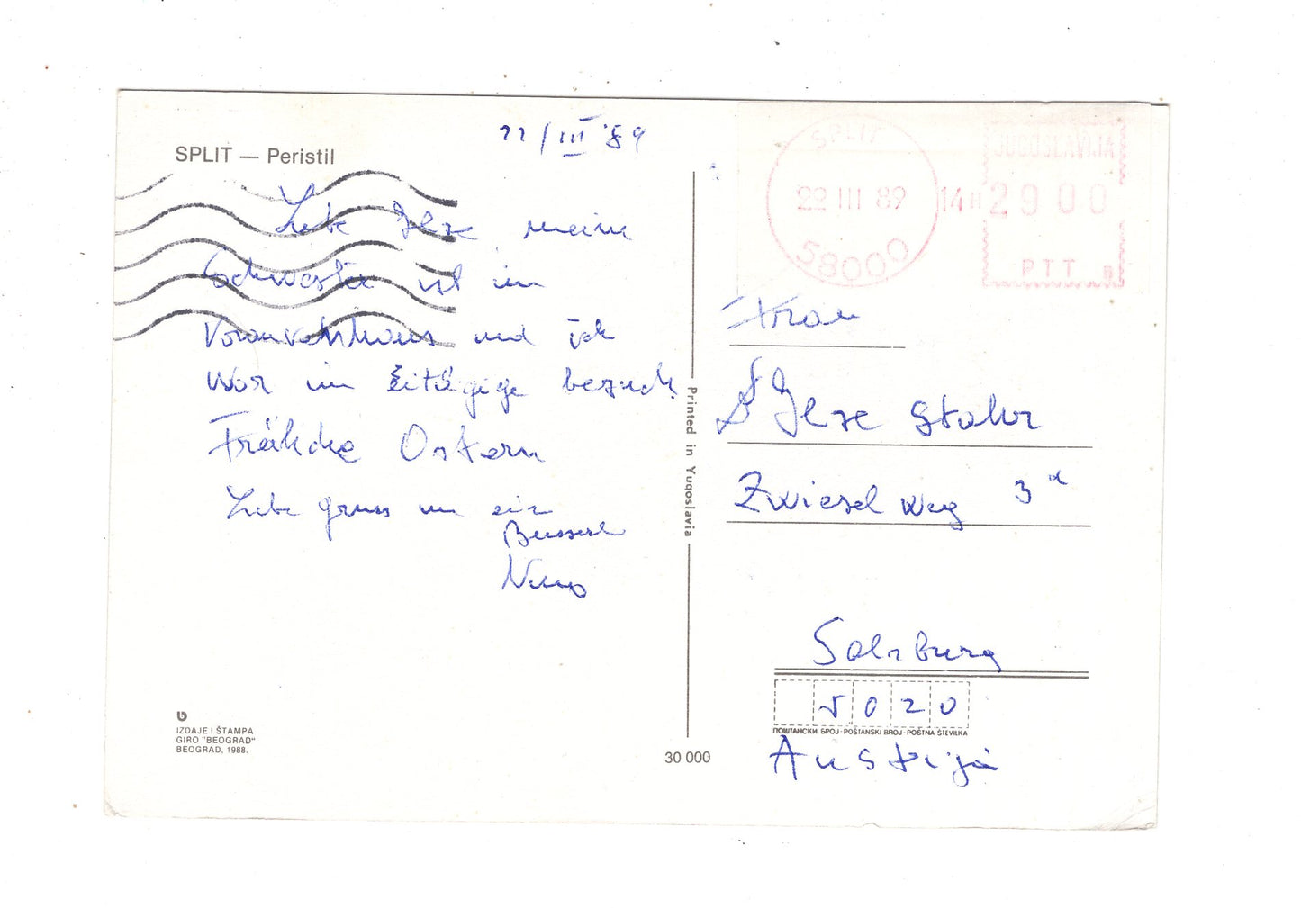 Ansichtskarte Split / Peristil / Kroatien / N1-51