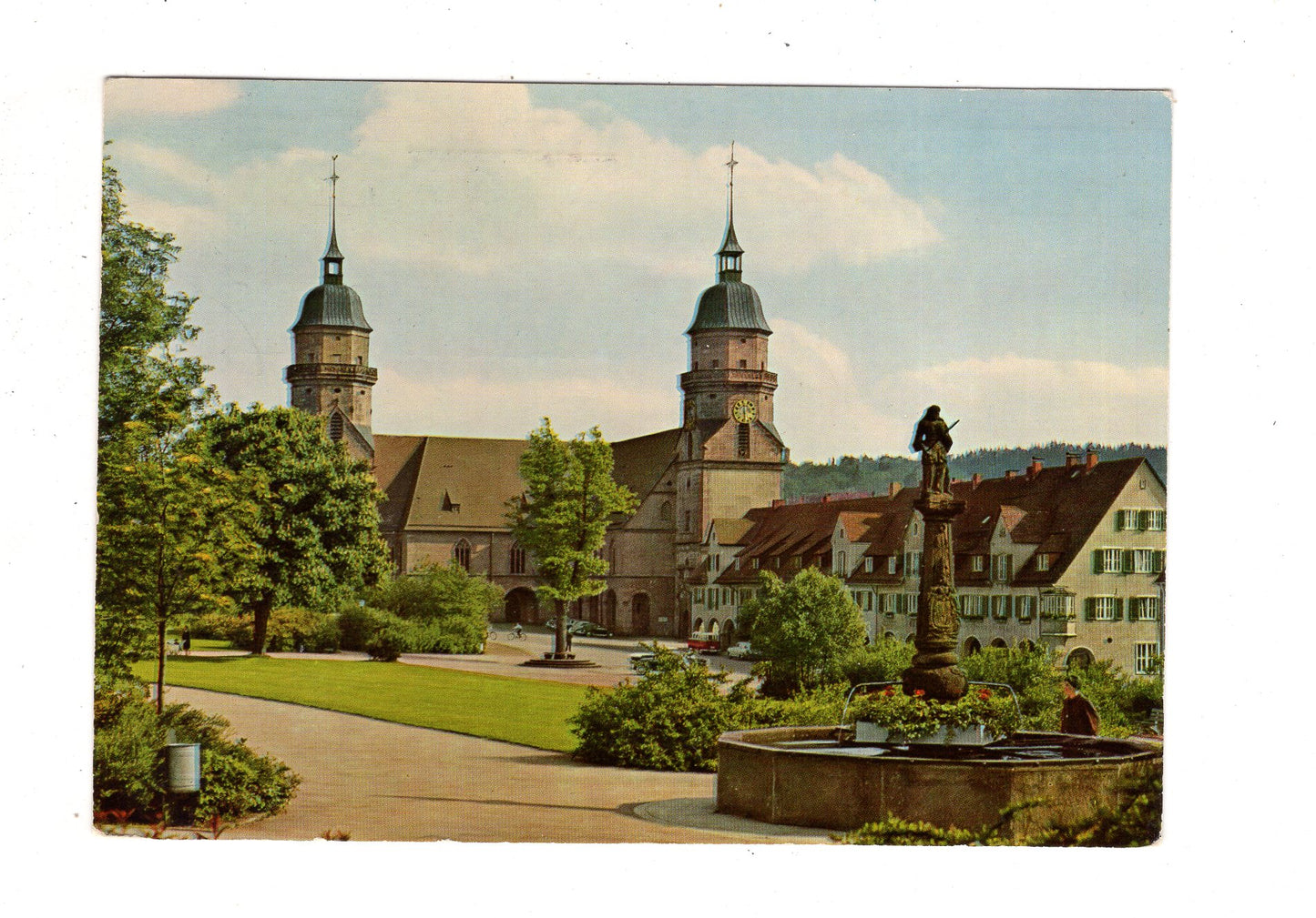 Ansichtskarte Freudenstadt im Schwarzwald / Marktplatzanlagen - Stadtkirche / J1-69