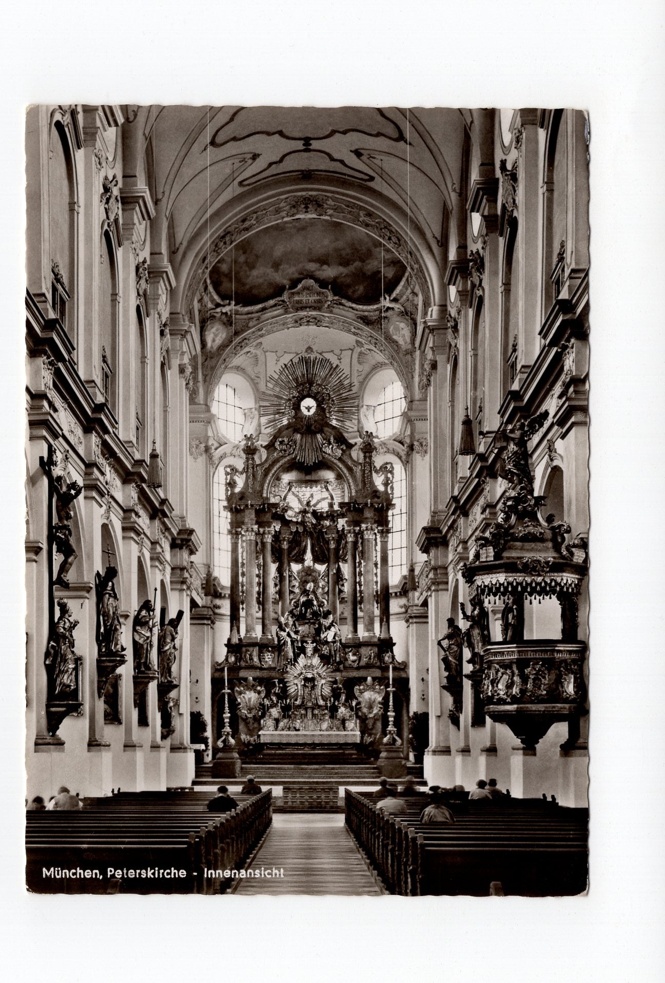 Ansichtskarte München / Peterskirche / Innenansicht