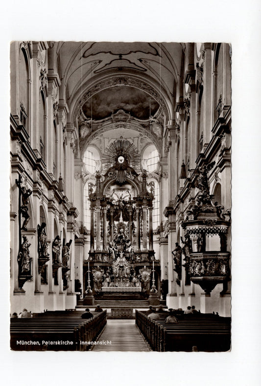 Ansichtskarte München / Peterskirche / Innenansicht