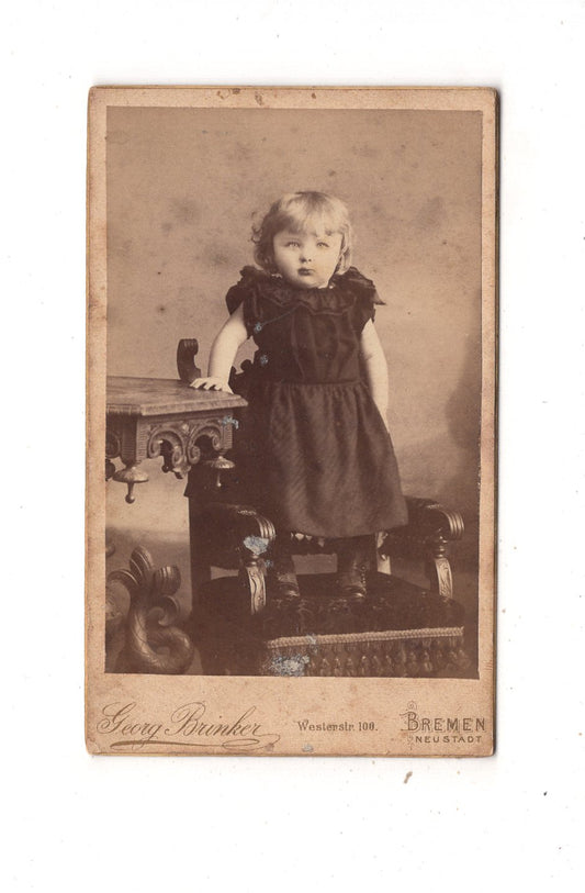 Fotografie Niedliches kleines Mädchen - Bremen 1880er / CDV M1-29