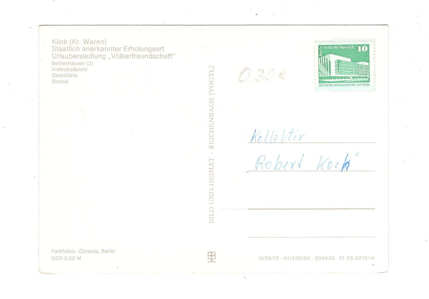 Ansichtskarte Urlaubersiedlung Völkerfreundschaft / Klink / Kreis Waren