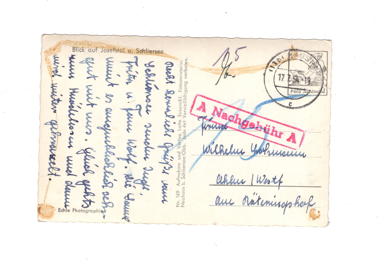 Ansichtskarte Blick auf Josefstal und Schliersee