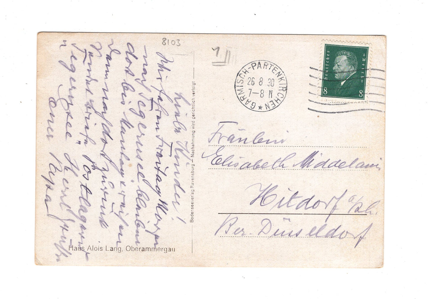 Ansichtskarte Haus Alois Lang / Oberammergau / I1-54