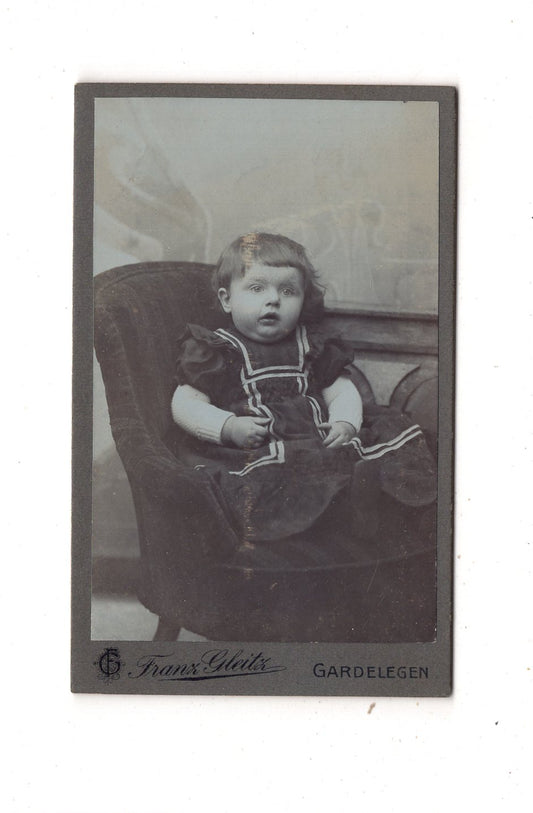 Fotografie Niedliches kleines Mädchen - Gardelegen 1910er / CDV M1-30