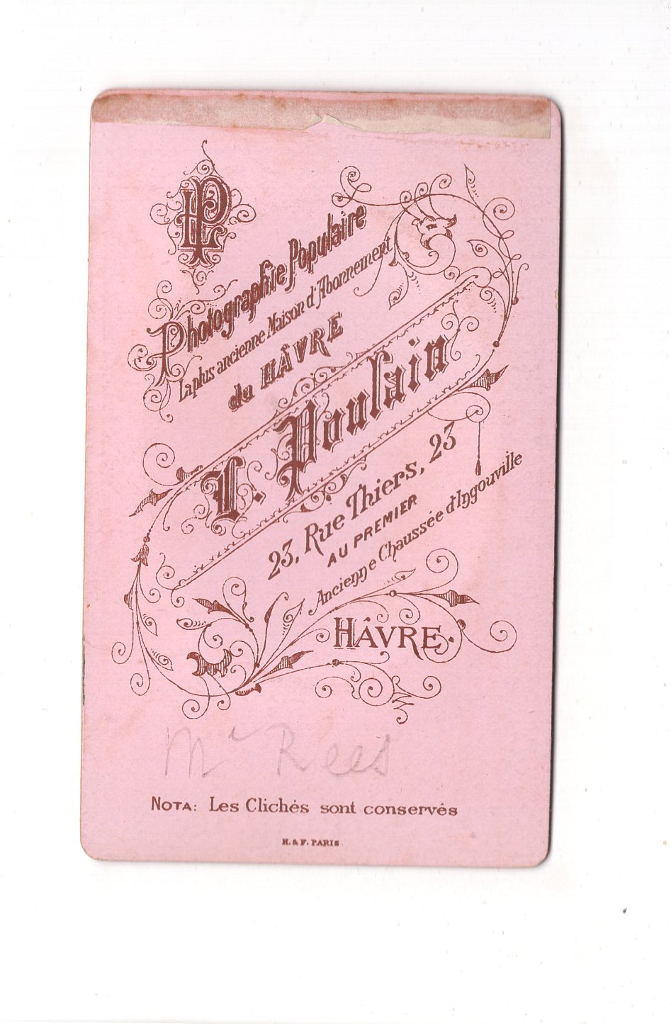 Fotografie Dame mit Silberblick - Le Havre 1880er / CDV C1-07