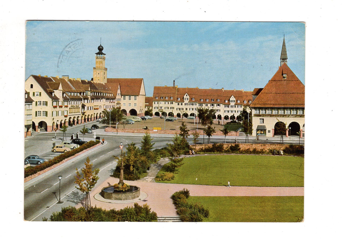 Ansichtskarte Freudenstadt im Schwarzwald / Marktplatz mit Stadt- und Rathaus / J1-69