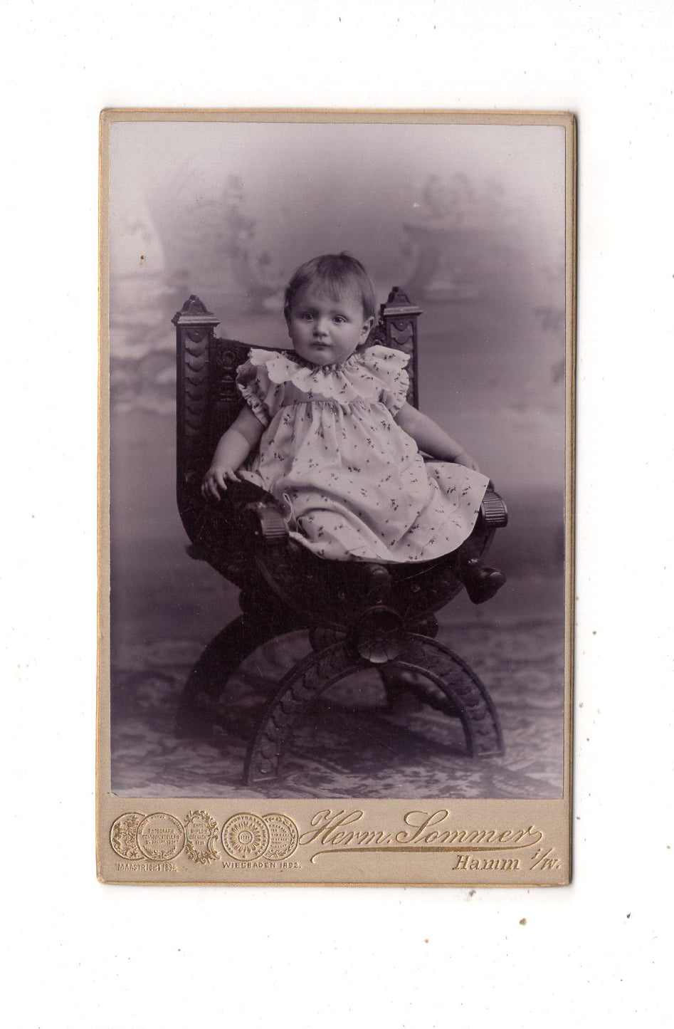 Fotografie Niedliches kleines Kind - Hamm in Westfalen 1890er