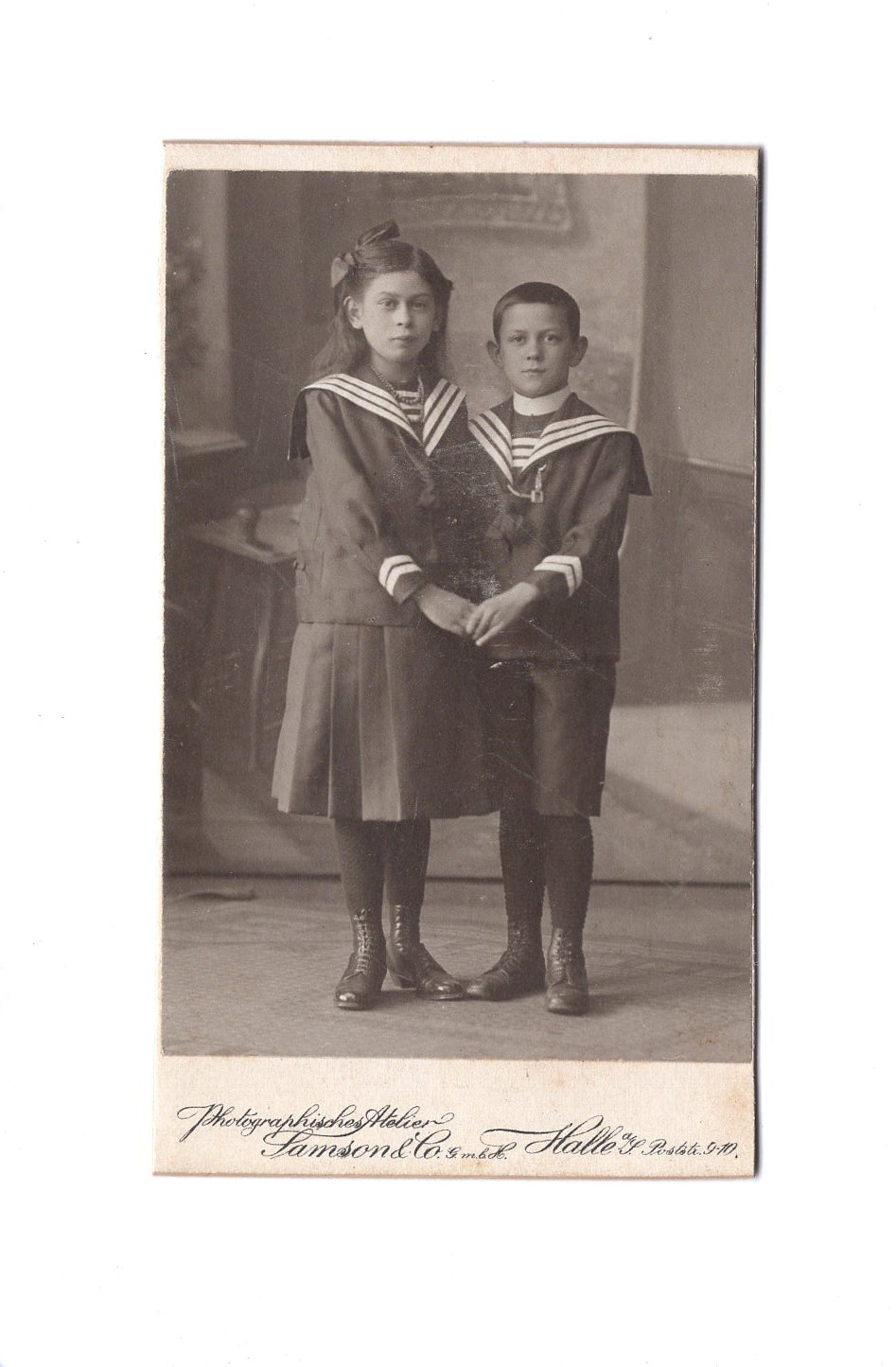 Fotografie Niedliche kleine Kinder - Halle an der Saale um 1910