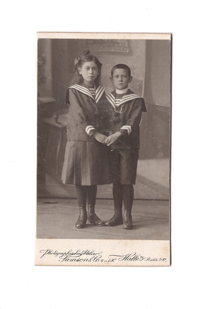 Fotografie Niedliche kleine Kinder - Halle an der Saale um 1910