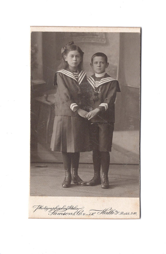 Fotografie Niedliche kleine Kinder - Halle an der Saale um 1910