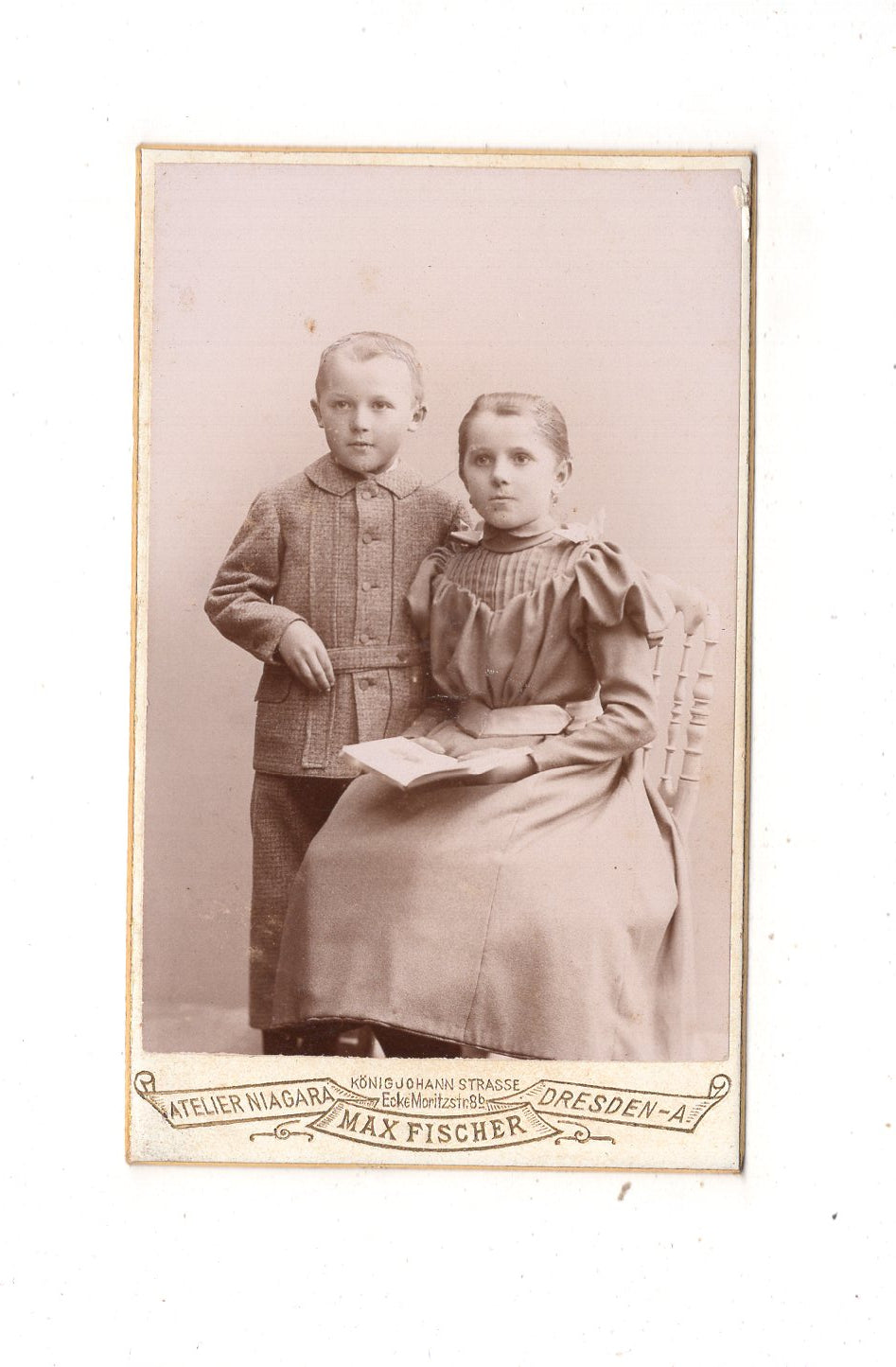 Fotografie Niedliche kleine Kinder - Dresden 1890er / CDV M1-10