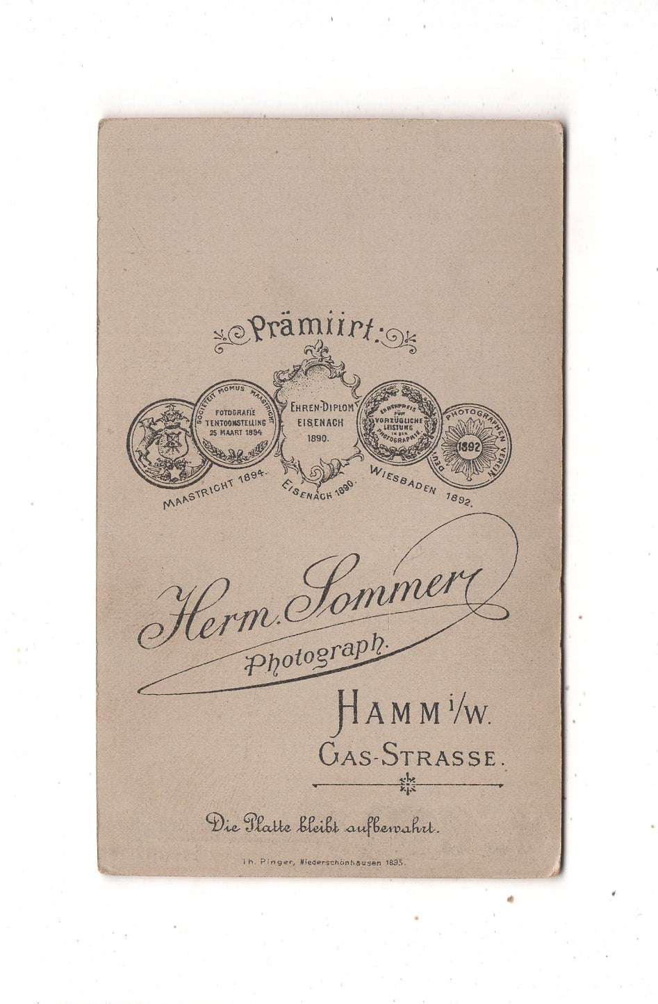 Fotografie Niedliches kleines Kind - Hamm in Westfalen 1890er