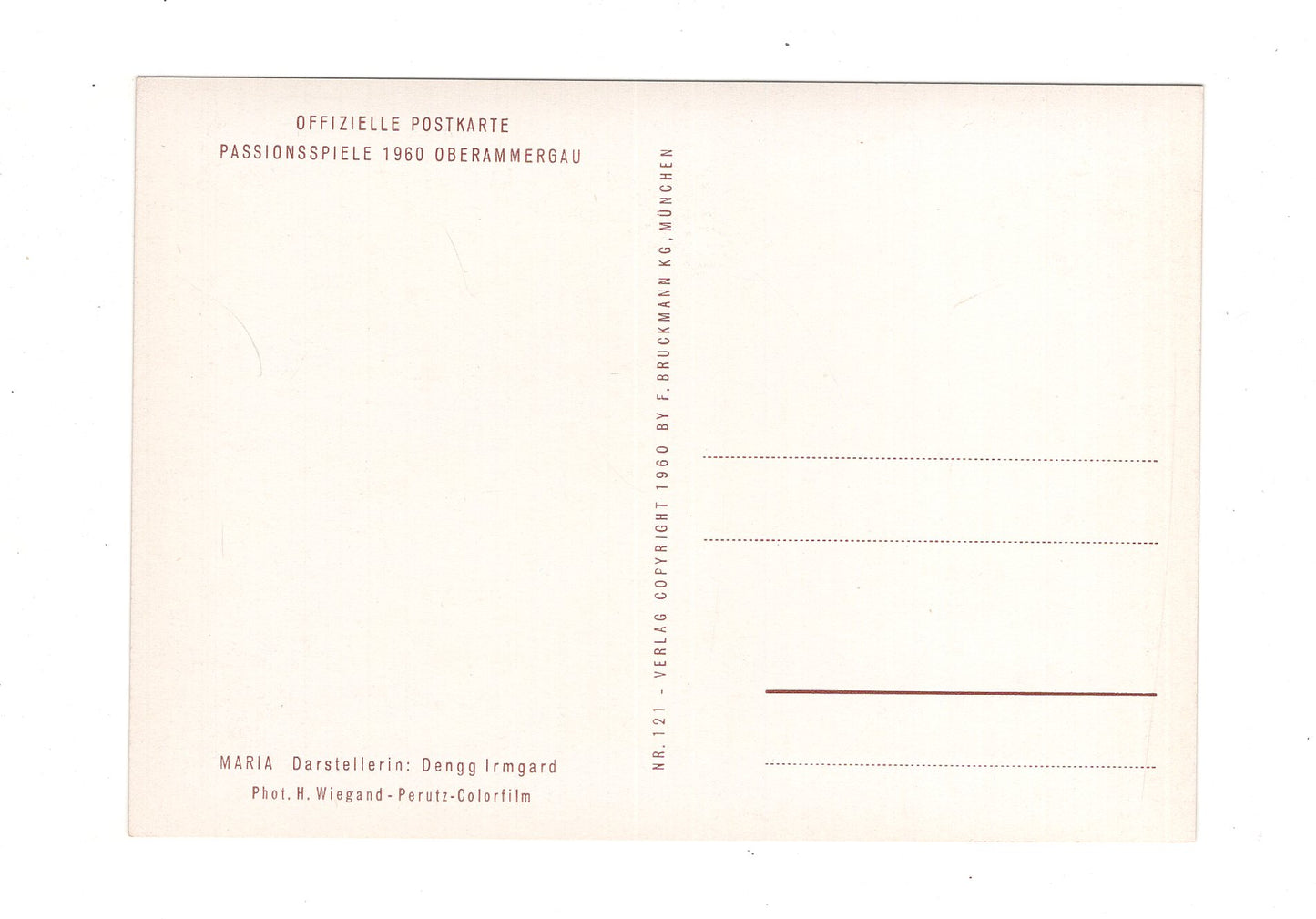 Ansichtskarte Passionsspiele Oberammergau 1960 / Maria / Irmgard Dengg