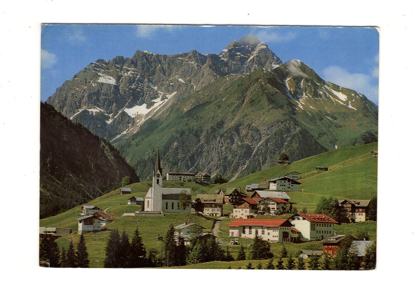 Ansichtskarte Hirschegg mit Widderstein / Kleinwalsertal / Österreich