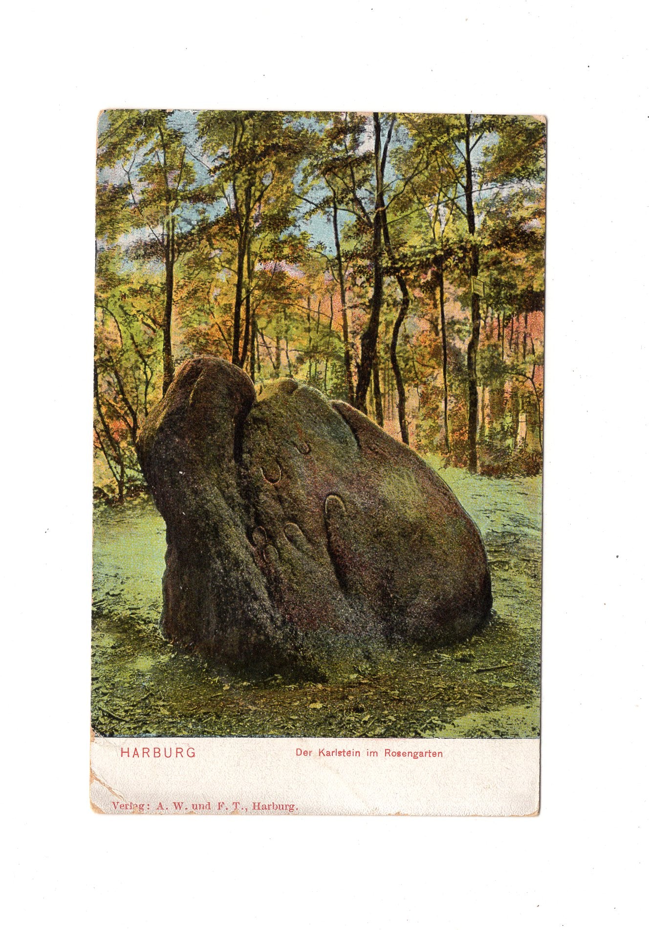 Ansichtskarte Lüneburger Heide / Der Karlstein im Rosengarten - 1910