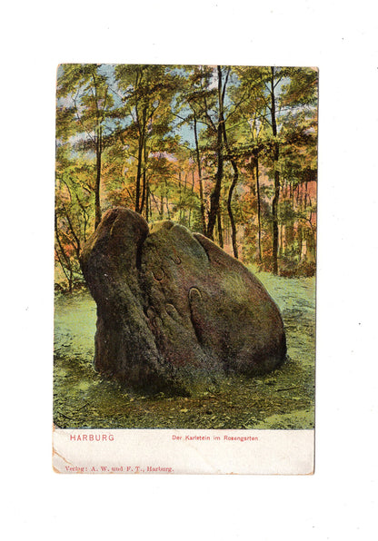 Ansichtskarte Lüneburger Heide / Der Karlstein im Rosengarten - 1910