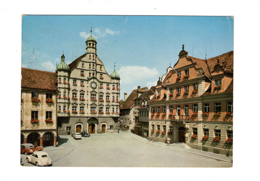 Ansichtskarte Memmingen / Allgäu / Marktplatz mit Rathaus / H1-58