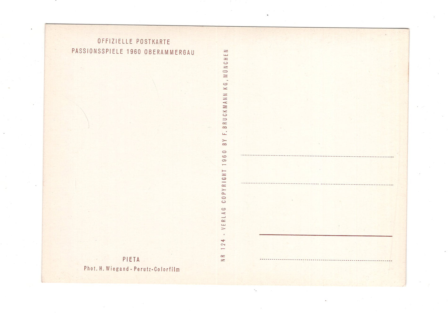 Ansichtskarte Passionsspiele Oberammergau 1960 / Pieta