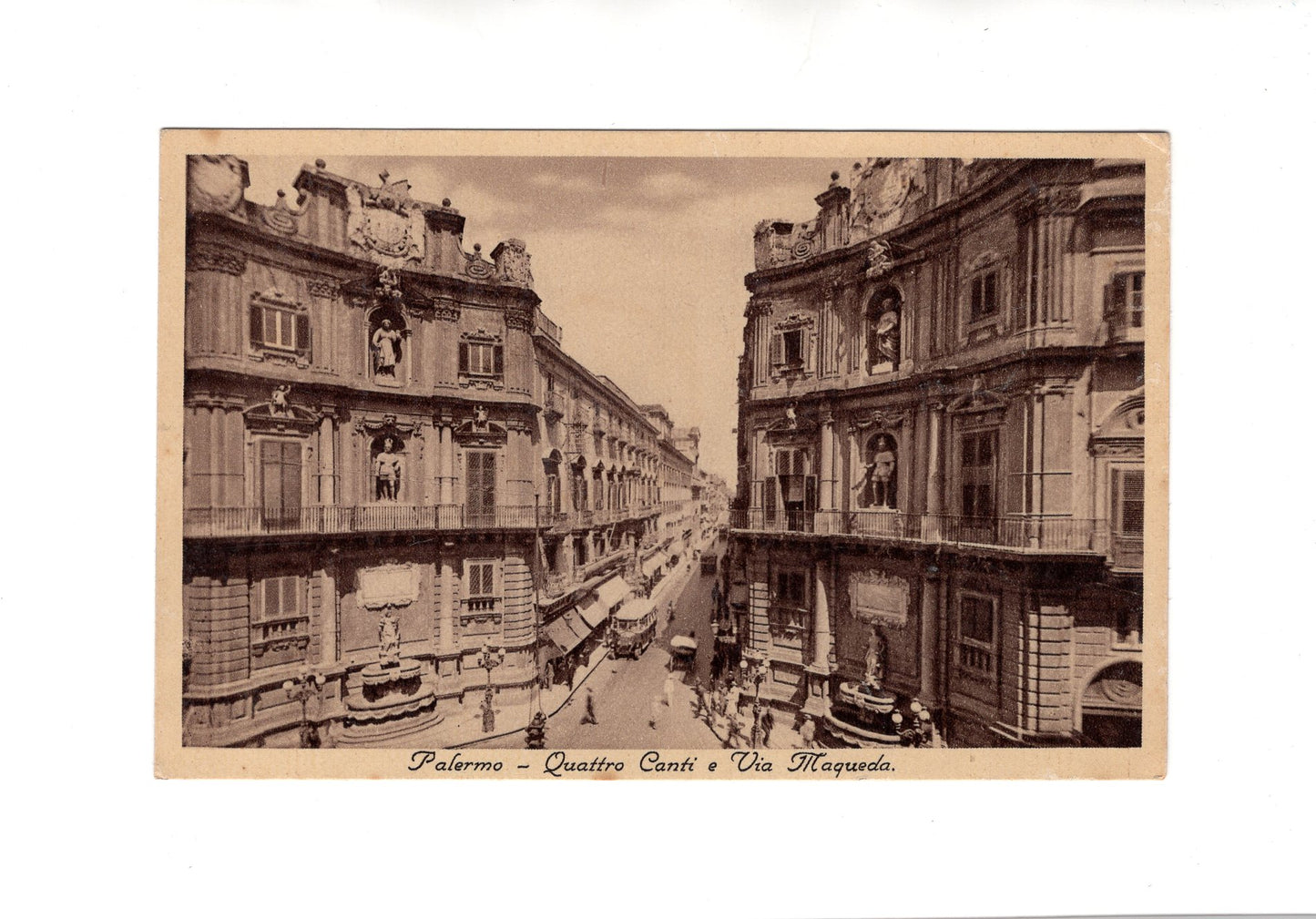 Ansichtskarte Palermo / Quattro Can / Via Maqueda / Italien