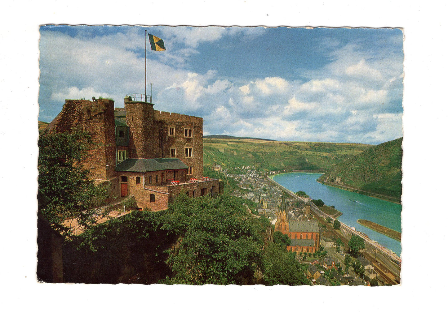 Ansichtskarte Oberwesel am Rhein / Blick von der Schönburg / M1-66