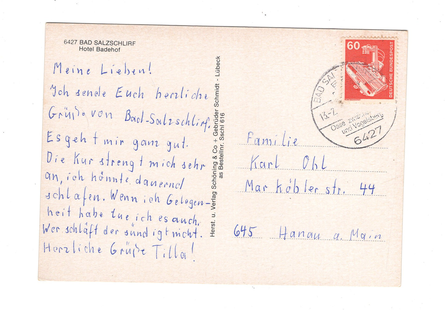 Ansichtskarte Bad Salzschlirf / Hotel Badehof