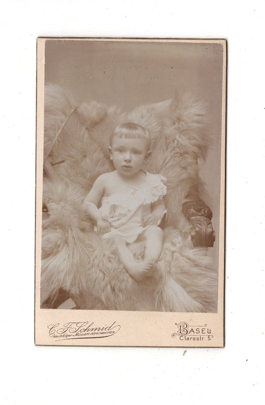 Fotografie Niedliches kleines Kind - Basel 1890er / CDV M1-30