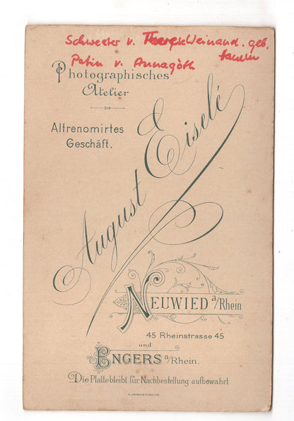Fotografie Feine Dame - Neuwied 1890er / CAB W-29