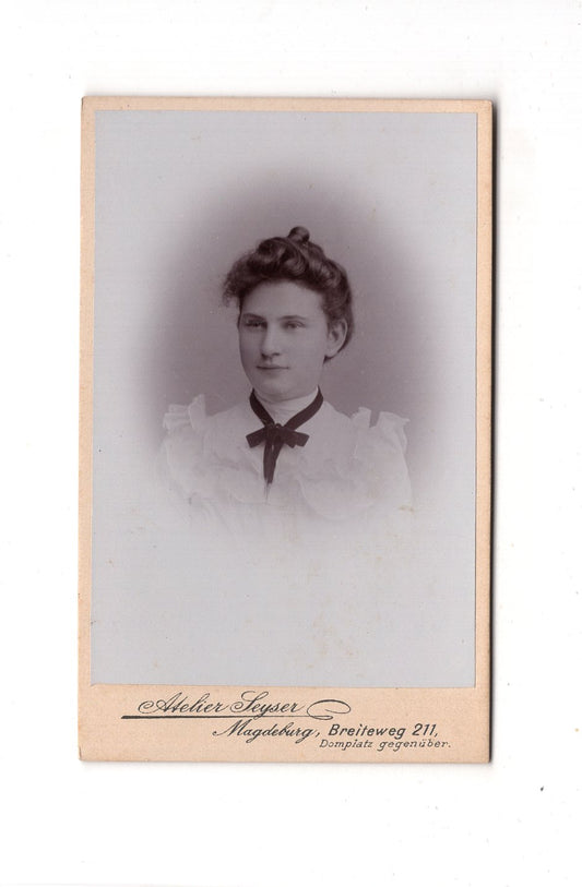 Fotografie Damenportrait - Magdeburg 1890er / CDV C1-07