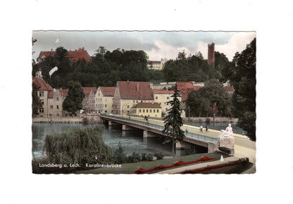 Ansichtskarte Landsberg am Lech / Karolinenbrücke
