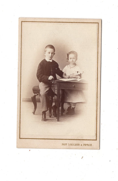 Fotografie Niedliche kleine Kinder - Berlin 1860er / CDV M1-10