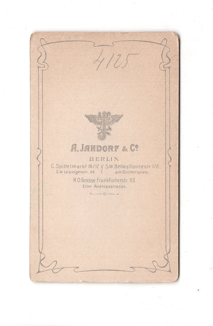 Fotografie Damenportrait - Berlin 1890er / CDV C1-07