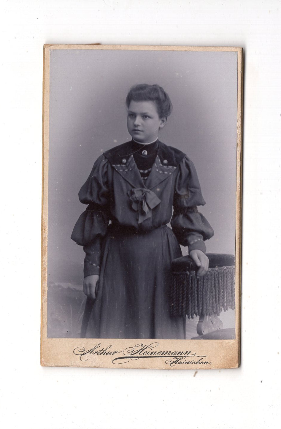 Fotografie Feine Dame - Hainichen um 1900 / CDV L1-28