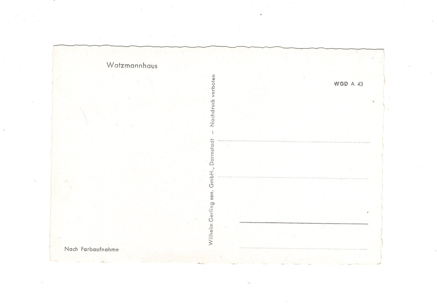 Ansichtskarte Watzmann / Watzmannhaus