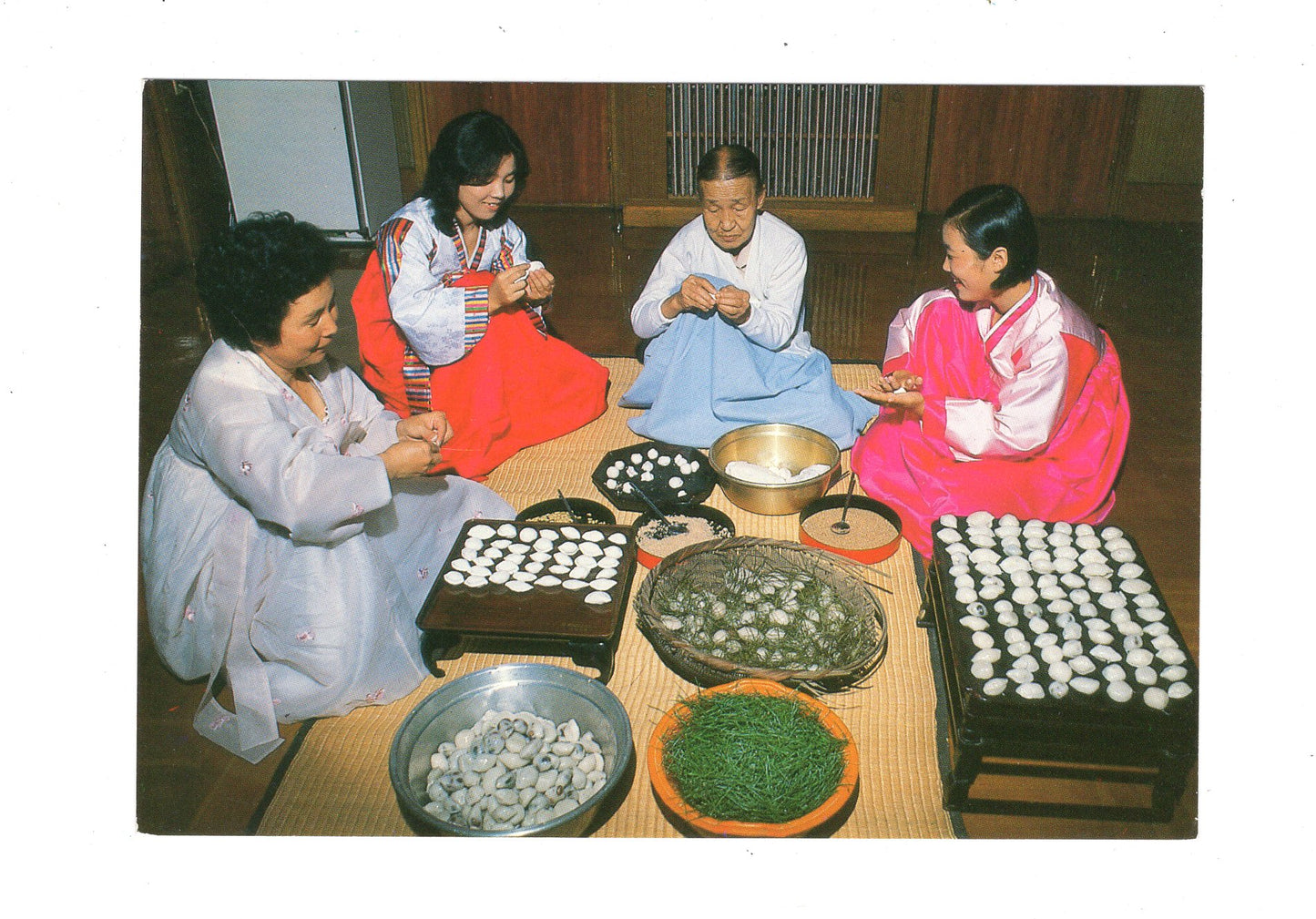 Ansichtskarte Making Pine-Rice-Cake / Südkorea