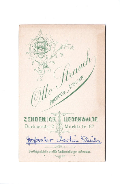 Fotografie Herrenportrait / benannt - Zehdenick / Liebenwalde 1890er