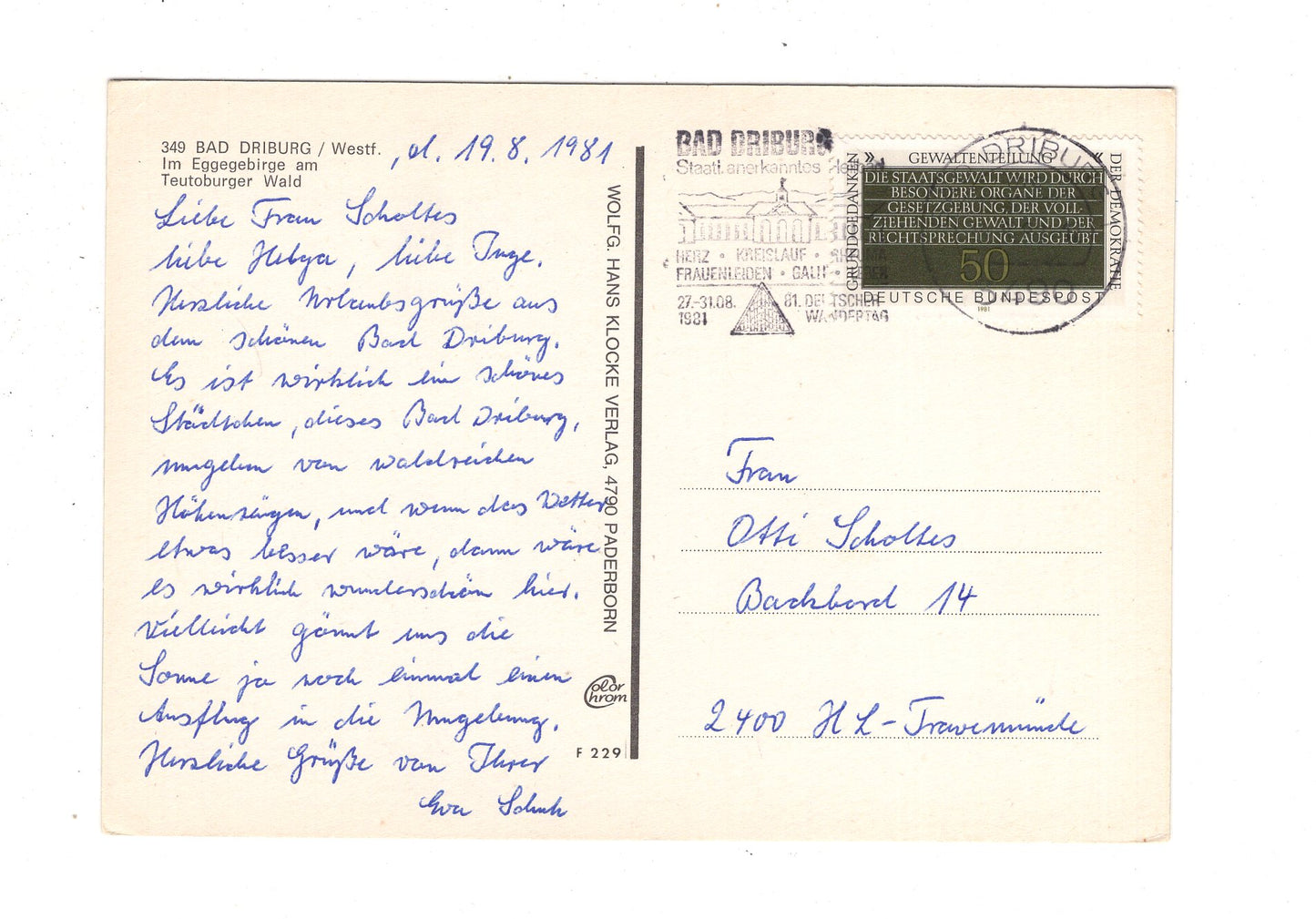 Ansichtskarte Bad Driburg am Teutoburger Wald / J1-53